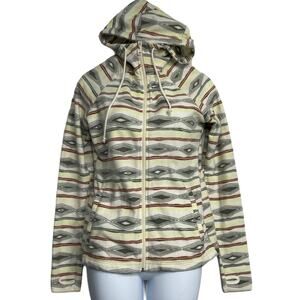 Billabong Hoodie Women Size S Sweatshirt Striped Full Zip Southwestern Print